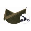 Hamaka houpaci sit pro dva Camping-Slap strap hnedy SET