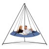 3 Ink Blue Hangout Pod + Black Stand With People rodinná houpačka Hamaka eu