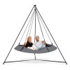 3 Grey Hangout Pod + Black Stand With People rodinná houpačka Hamaka eu
