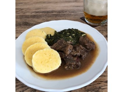 Kančí výpečky se špenátem a BK