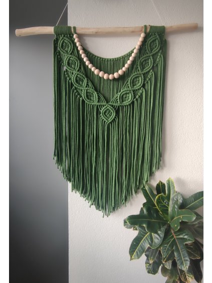 Nástěnné macramé avokádo s korálkami