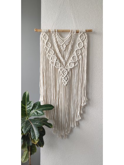 Nástěnné macramé ecru