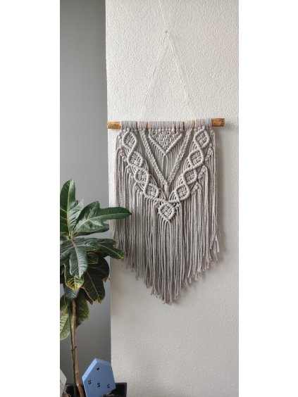 Nástěnné macramé lněné