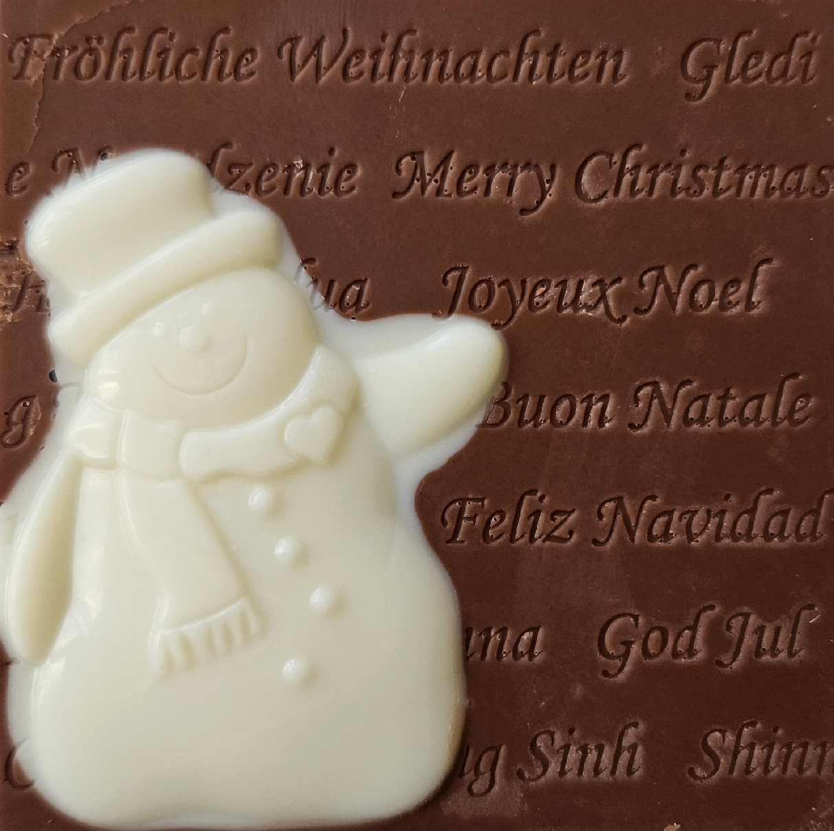 Vánoční čokoláda - sněhulák