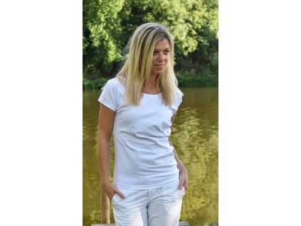 Asymetrické triko bílá
