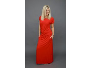 Asymetrické maxi šaty červené