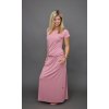Asymetrické maxi šaty starorůžové