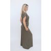 Asymetrické maxi šaty khaki