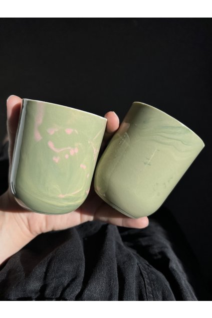 green marble cup