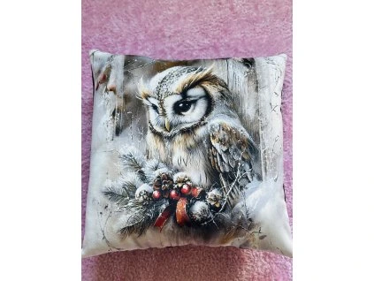 Polštářek se sovičkou - ruční tvorba