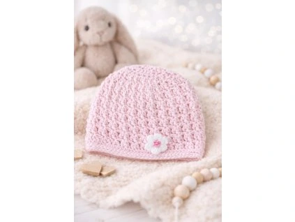růžová jarní čepička pro holčičky