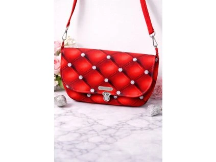 červená kabelka ručně šitá
