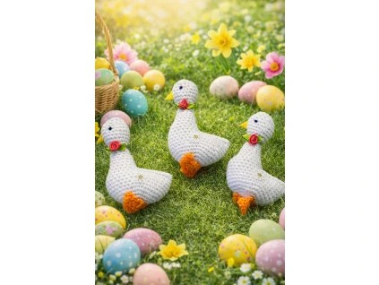 Velikonoční husička dekorace ručně háčkovaná