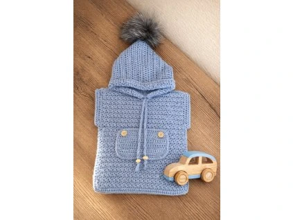 Vestička s kapucí pro kluky ručně háčkovaná