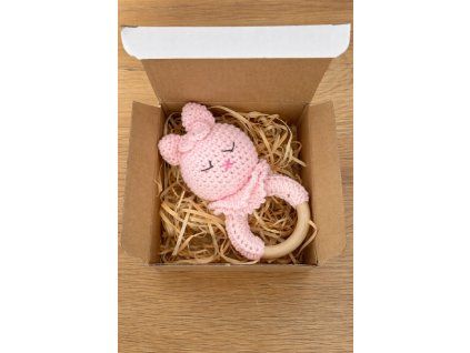 Chrastítko kočička dárek pro miminko
