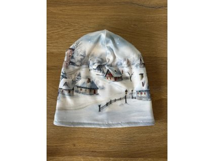 Dámská krásná čepice se zimním motivem