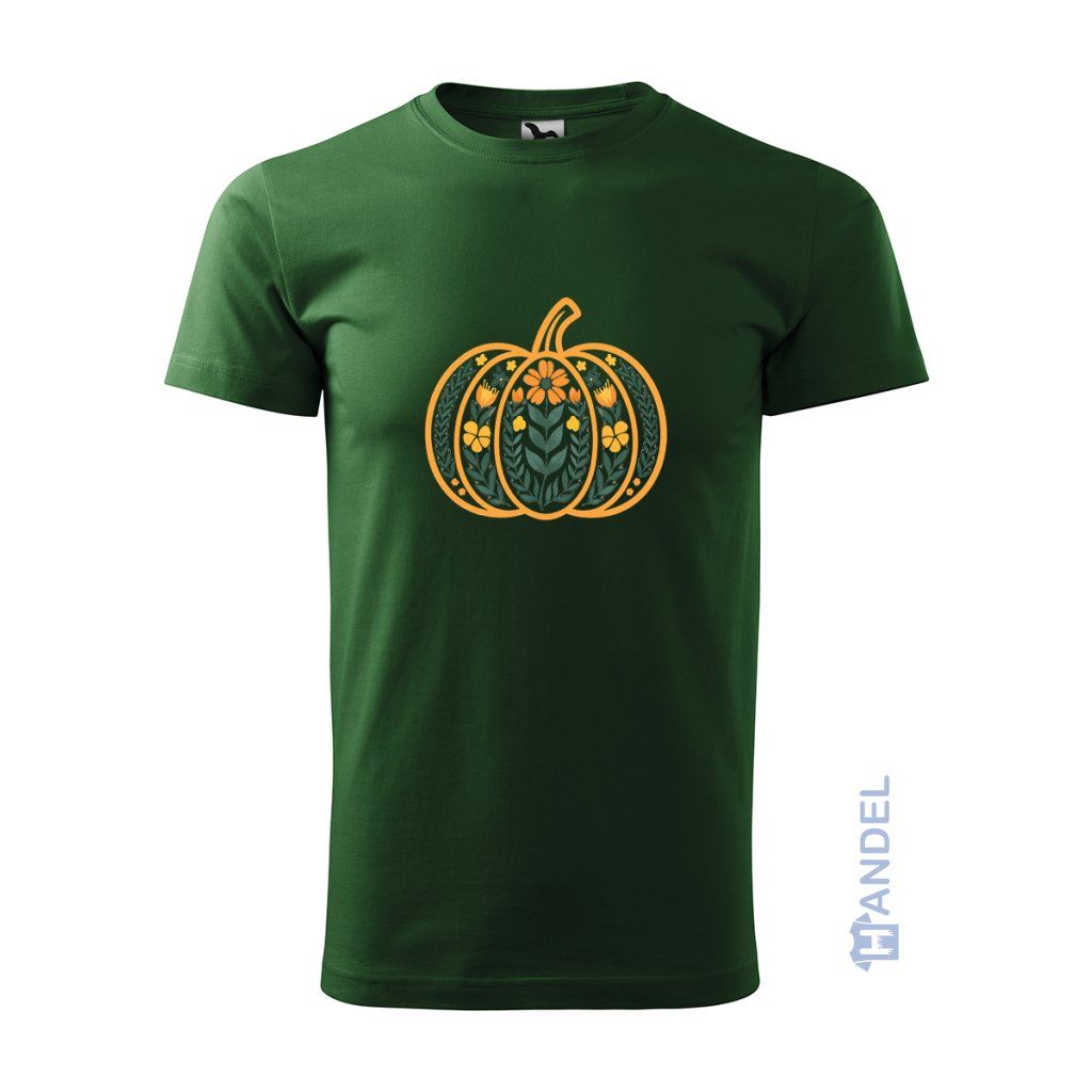 panske_tricko_s_potlacou_tekvicovy-ornament_farba_flaskovozelena_100_bavlna