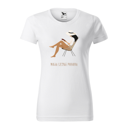 damske tricko basic 134 s potlacou moja letna pohoda farba biela