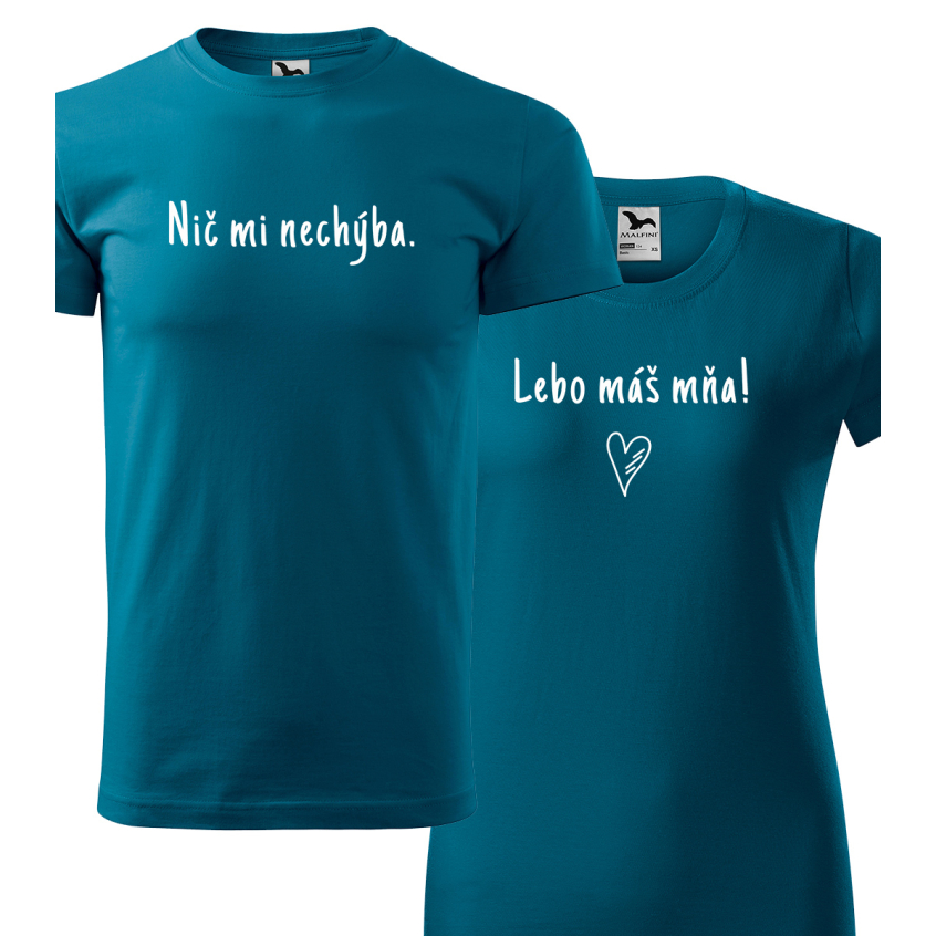 panske damske tricko basic s potlacou nic mi nechyba farba benzinovomodra hlavna foto