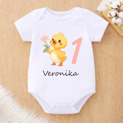 Detské body - Kačička s kvetinou