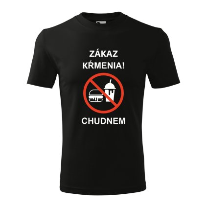 zakaz krmenia chudnem CLASSIC101 01 biela a cervena potlac