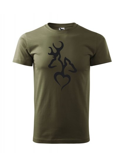 pánske tričko Zverina, farba vojenská, 100% bavlna, ver 2