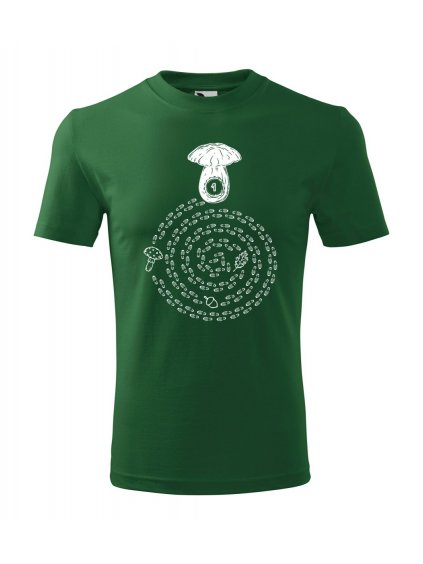 unisex tričko s potlačou Hubárska mapa, farba fľaškovozelená, 100% bavlna