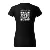 dámske tričko s potlačou QR kód vzadu, farba čierna, 100% bavlna
