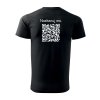 pánske tričko s potlačou QR kód vzadu, farba čierna, 100% bavlna