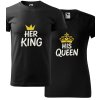 pánske a dámske tričko s potlačou Her king, His queen, farba čierna, 100% bavlna