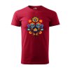 panske_tricko_basic_129_s_potlacou_folklorna-kvetina_farba_malboro-cervena
