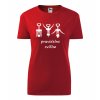 dámske tričko s potlačou Pravidelne cvičím, farba červená, 100% bavlna
