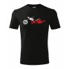 unisex tričko s potlačou Motorka s ohnivými krídlami, farba čierna, 100% bavlna