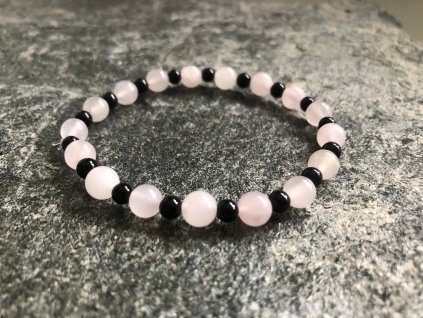 Luxusní náramek Růženín a Onyx