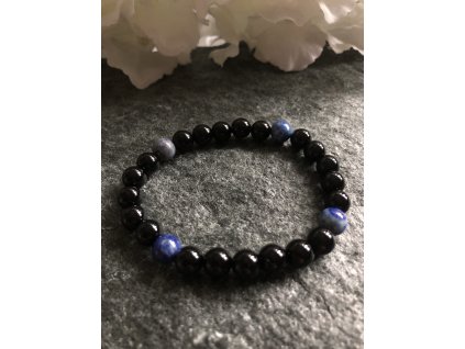 Luxusní náramek Onyx a Lapis Lazuli PÁNSKÝ