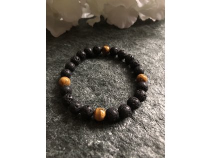 Luxusní náramek Láva a Tygří oko
