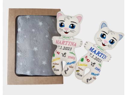 kocka s dekou v krabici obe