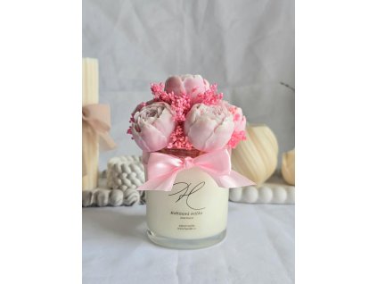 Květinová svíčka ve skle