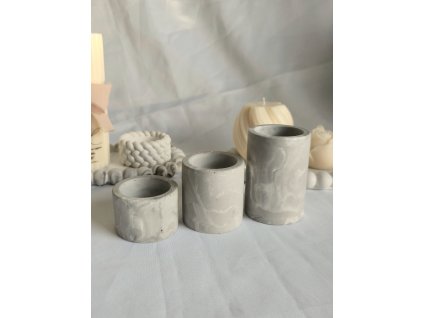 Sada svícnů - šedý mramor