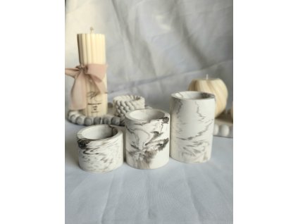 Sada svícnů - hnědý mramor
