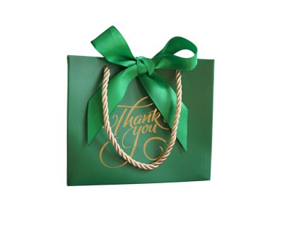 Darčeková taška zelená – elegantná (pre 1–2 sviečky)