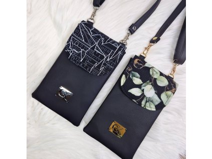 Minibag čierny eukalyptus bez zipsového vrecka