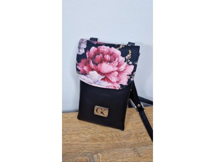 Minibag čierny pivonia