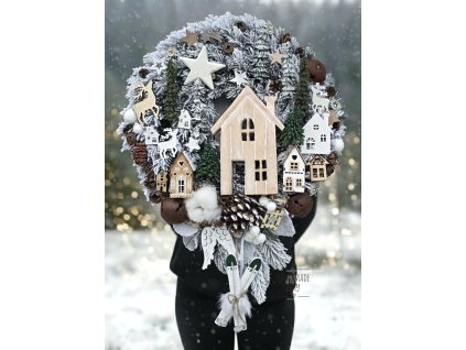 ZIMNÁ KRAJINKA s lyžami