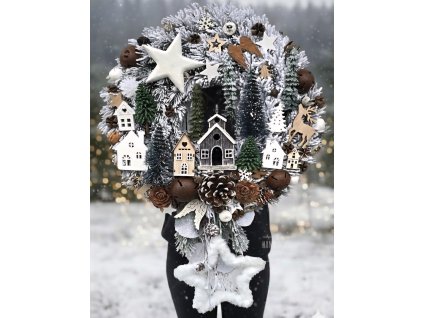 Zimná krajinka s kozusinkovou hviezdou 2