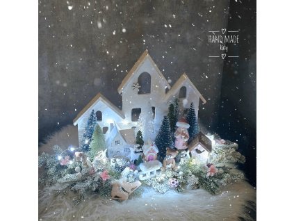 Zimná krajinka na domcekovom podnose