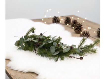 Girlanda eukalyptus, šišky, čečina 70cm