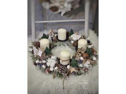 Adventný veniec Zimná krajinka