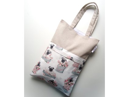 Taška s predným vreckom Mops