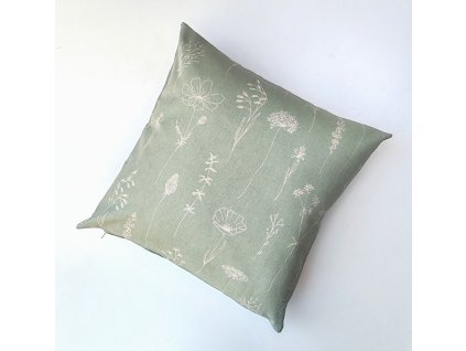 Obliečka na vankúš Jemné kvety na bledozelenom